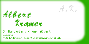 albert kramer business card